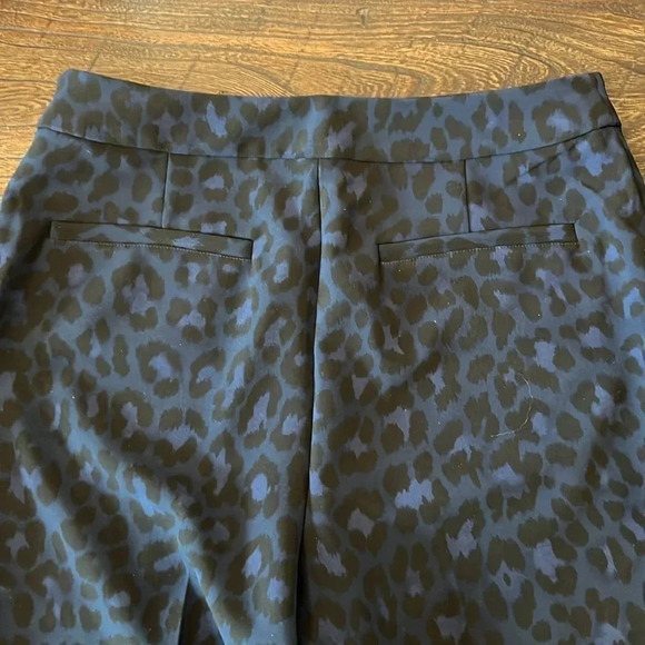Kate Spade New York Leopard Print Cropped Pants Blue/Black Size 6 - Picture 7 of 8